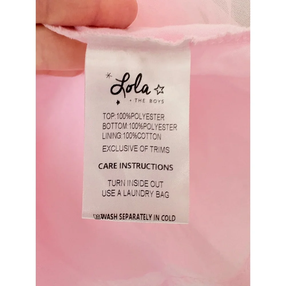 Lola + The Boys Tulle Feather Dress Kids Size 8 Pink Rhinestone Halter Party